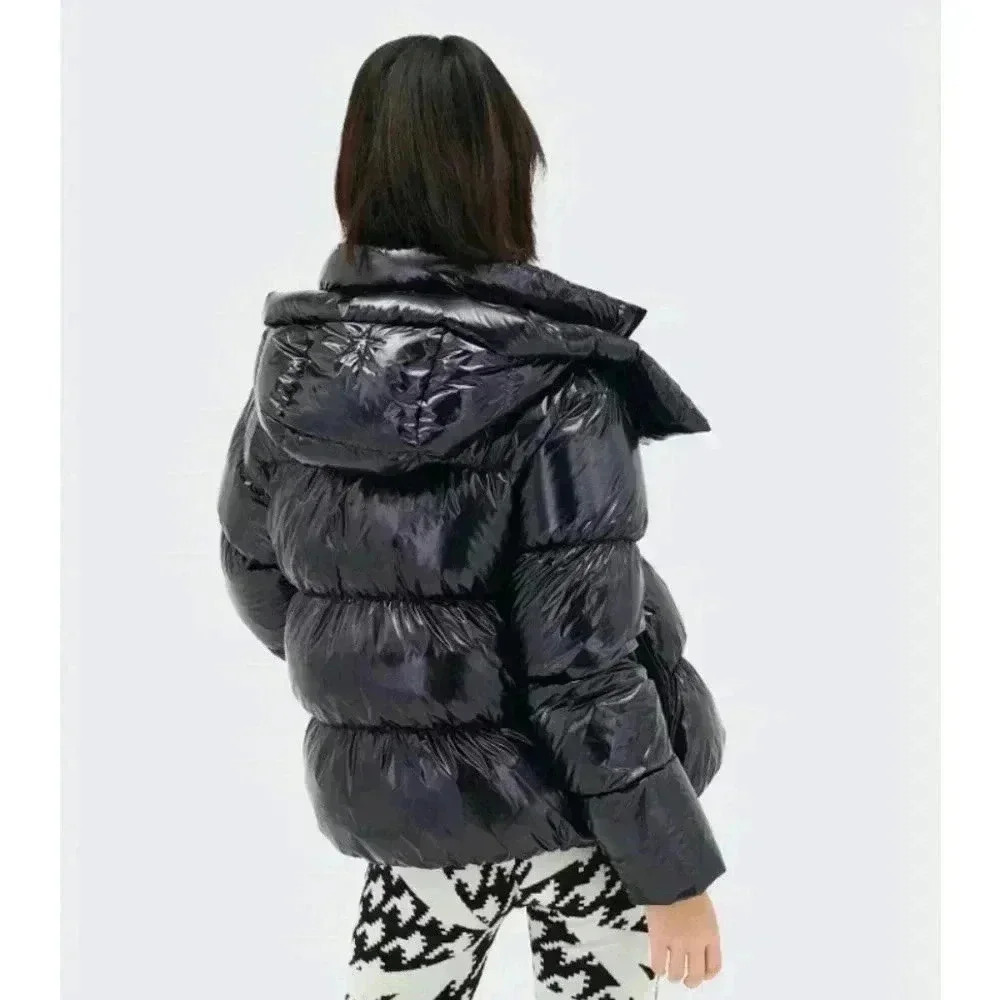 Perfect Moment Metallic January Down Jacket Black Cire NWT NEW! - Picture 10 of 13